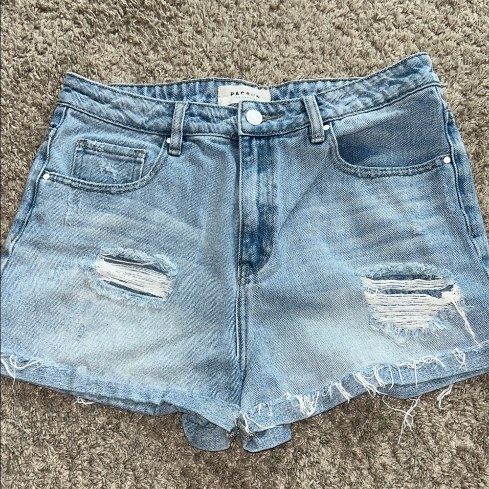 PacSun Light Blue Distressed Jean Shorts